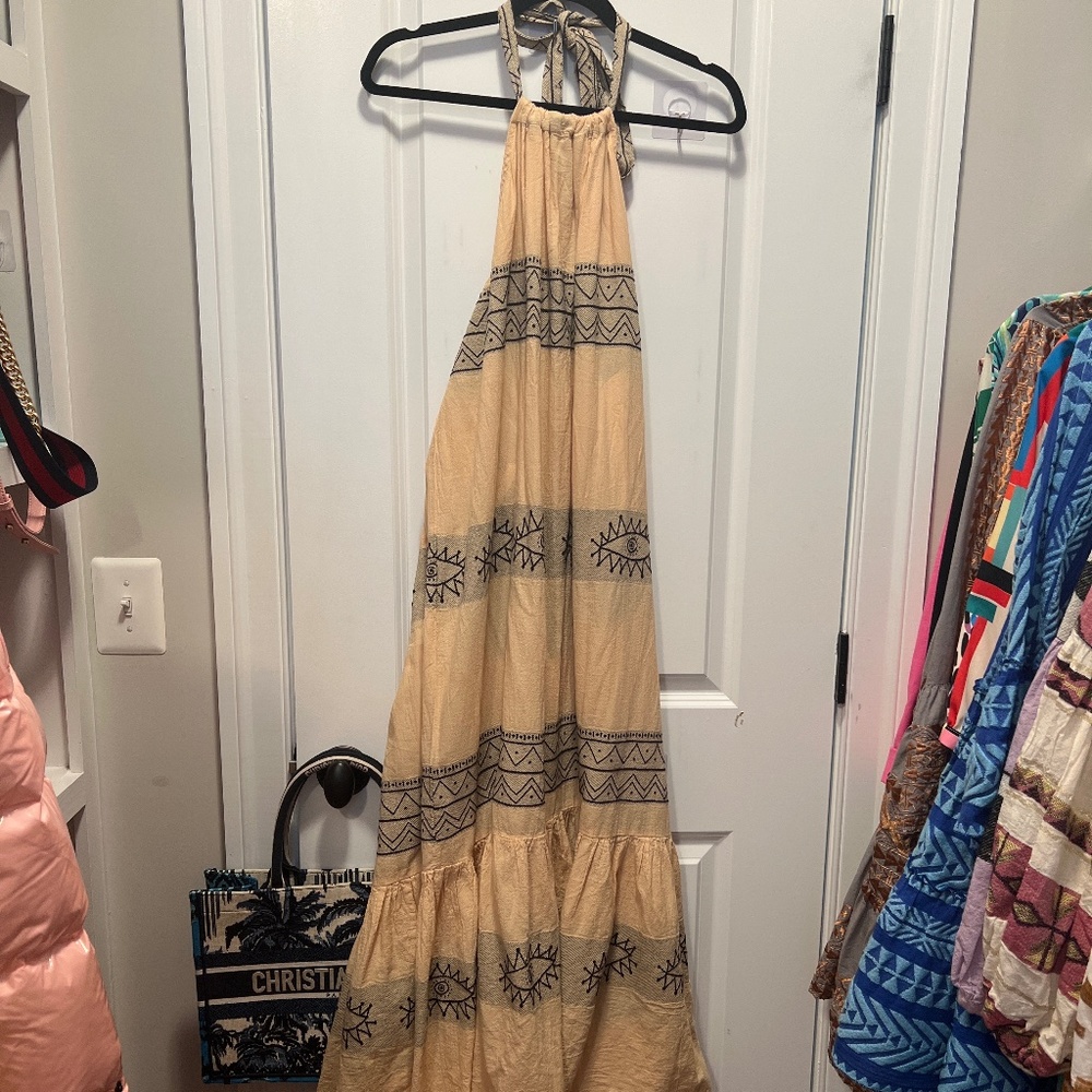 Pearl and Caviar Zakar Evil Eye Halter Dress